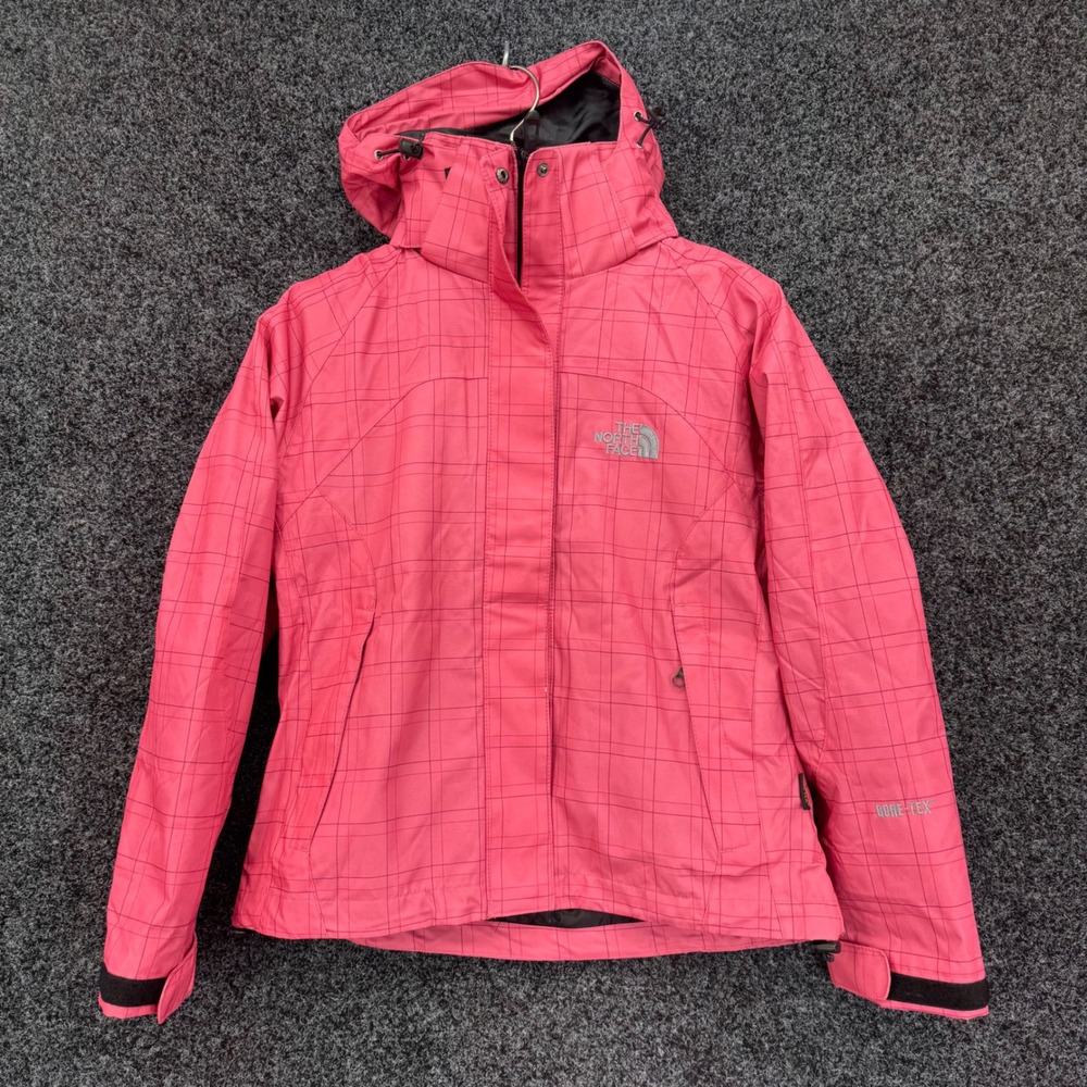The North Face Raintex Gore-Tex Jacket Pink Grid Hooded Shell NP10311 XS